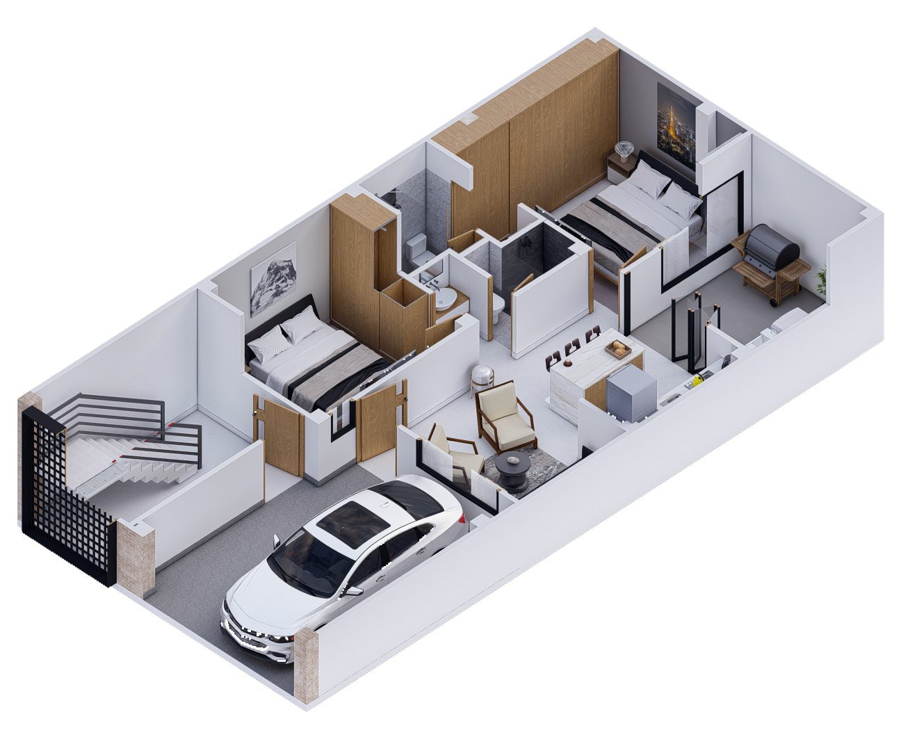 Plano Arquitectónico Apartamento 1 (76.81 m2) - Casa Tipo 1