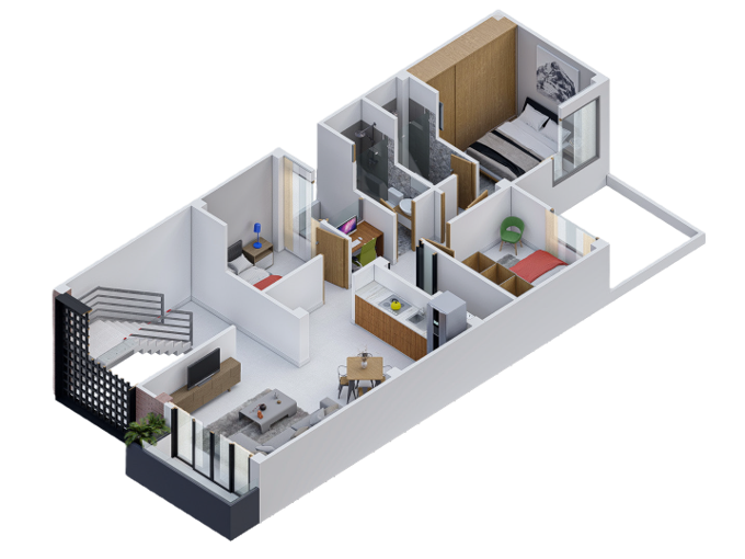 Plano Arquitectónico Apartamento 2 (72.21 m2) - Casa Tipo 5
