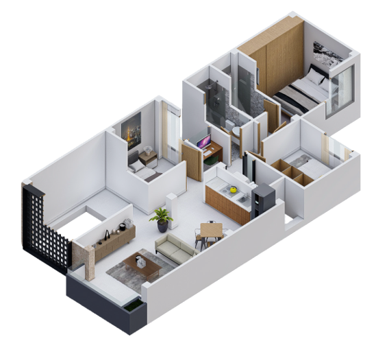 Plano Arquitectónico Apartamento 3 (70.53 m2) - Casa Tipo 5